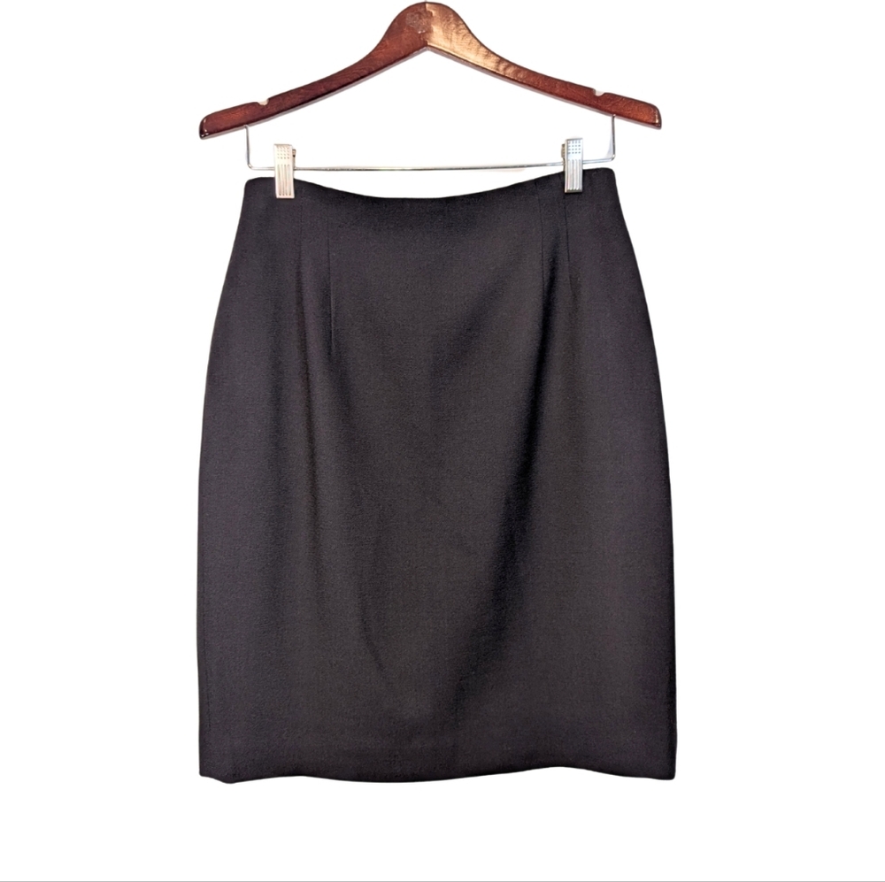 Rena Rowen Saville Black Wool Pencil Mini Skirt Women's Size 10